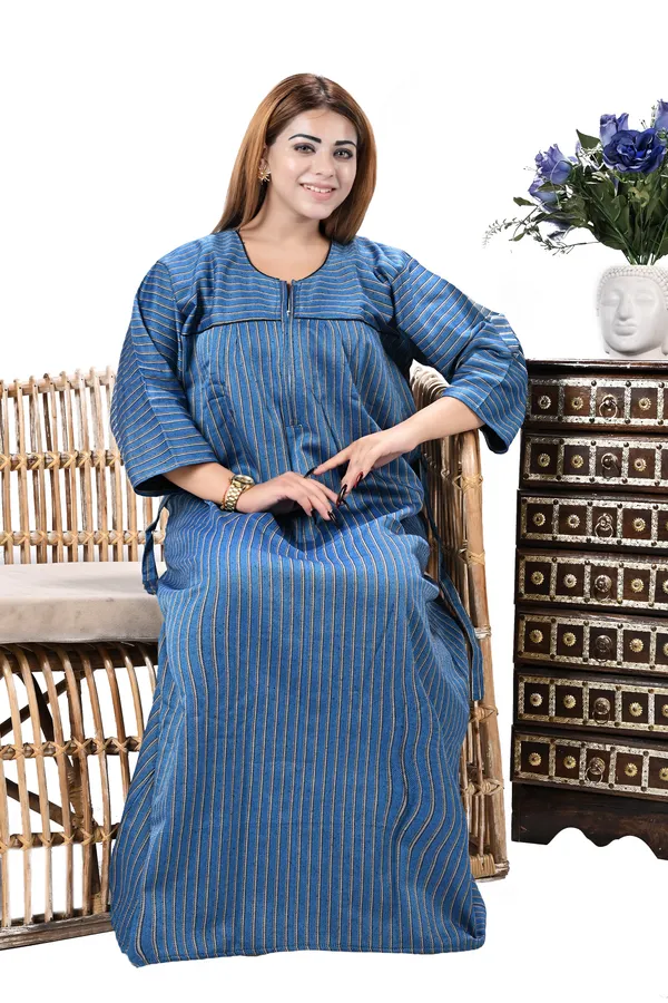 Women_Winter_Nighty_cotswool_Warm_Maxi_Front_Open_Zip_Style_Plus_Size_L_To_4XL