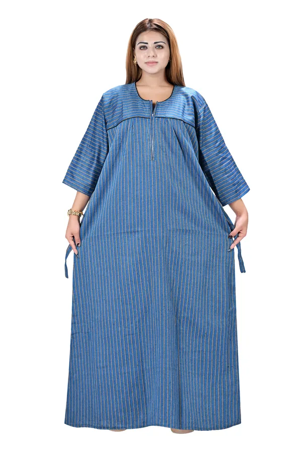 Women_Winter_Nighty_cotswool_Warm_Maxi_Front_Open_Zip_Style_Plus_Size_L_To_4XL