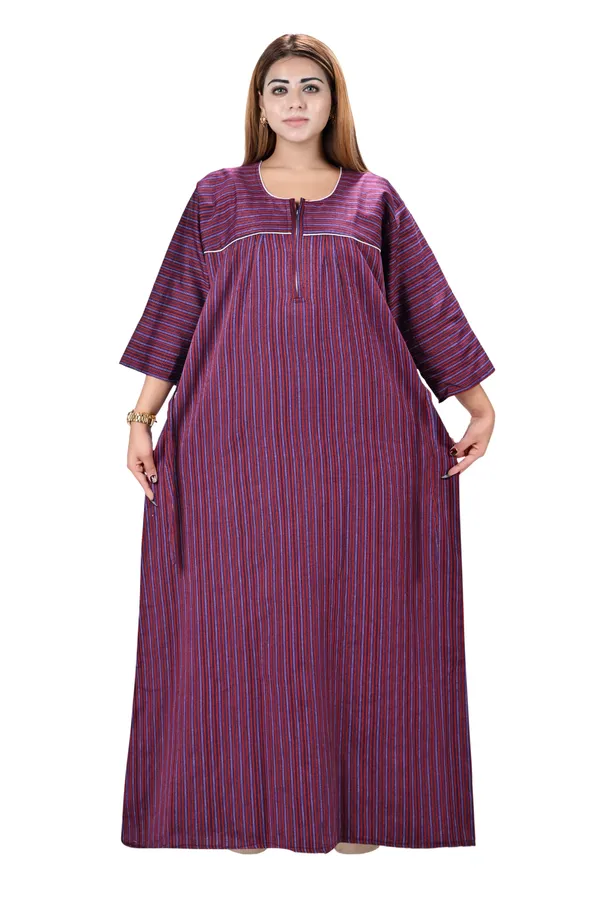 Women_Winter_Nighty_cotswool_Warm_Maxi_Front_Open_Zip_Style_Plus_Size_L_To_4XL