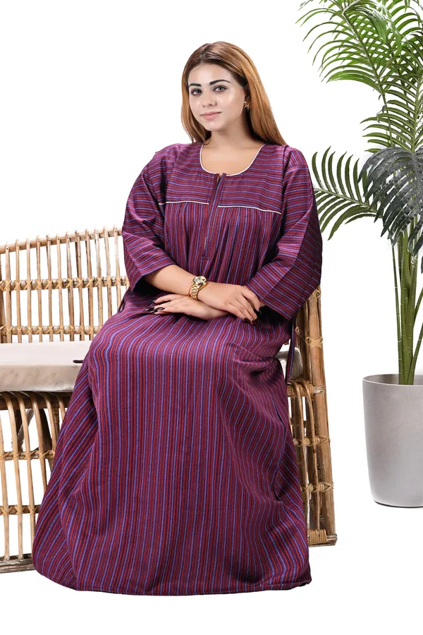 Women_Winter_Nighty_cotswool_Warm_Maxi_Front_Open_Zip_Style_Plus_Size_L_To_4XL