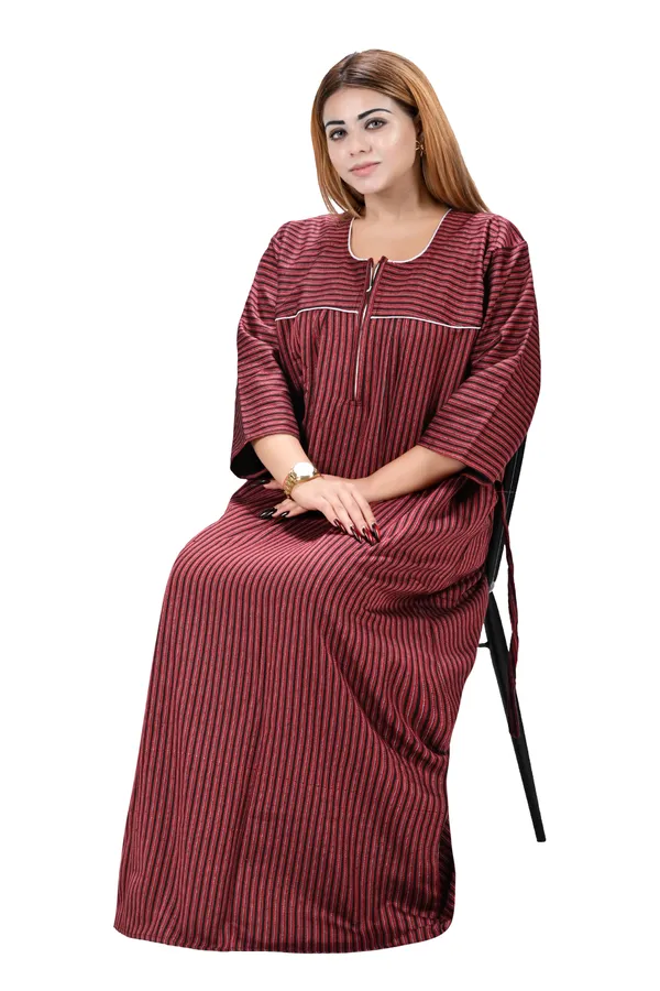 Women_Winter_Nighty_cotswool_Warm_Maxi_Front_Open_Zip_Style_Plus_Size_L_To_4XL