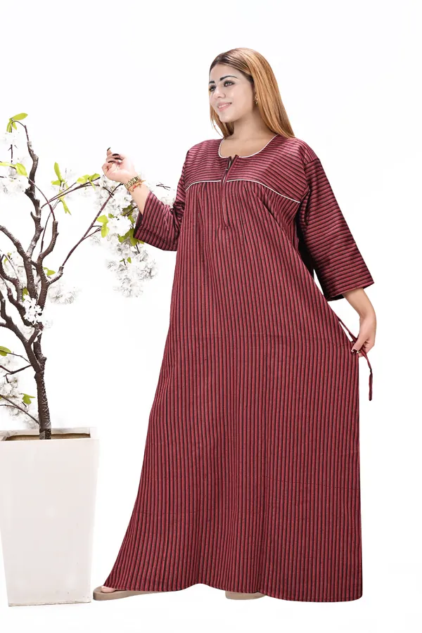 Women_Winter_Nighty_cotswool_Warm_Maxi_Front_Open_Zip_Style_Plus_Size_L_To_4XL