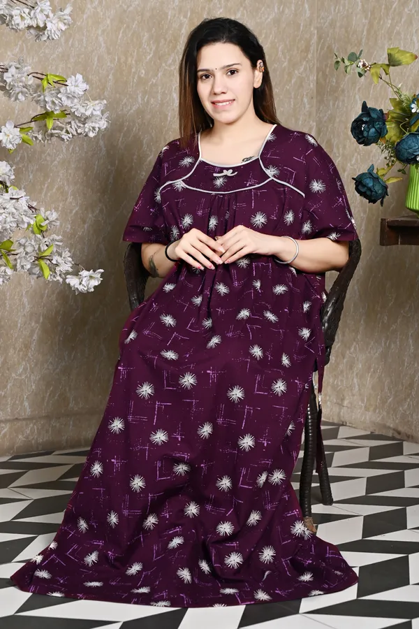 Purple_Plus_Size_Women_Nighty_cotton_Maxi_Summer_Printed_5XL_to_10XL
