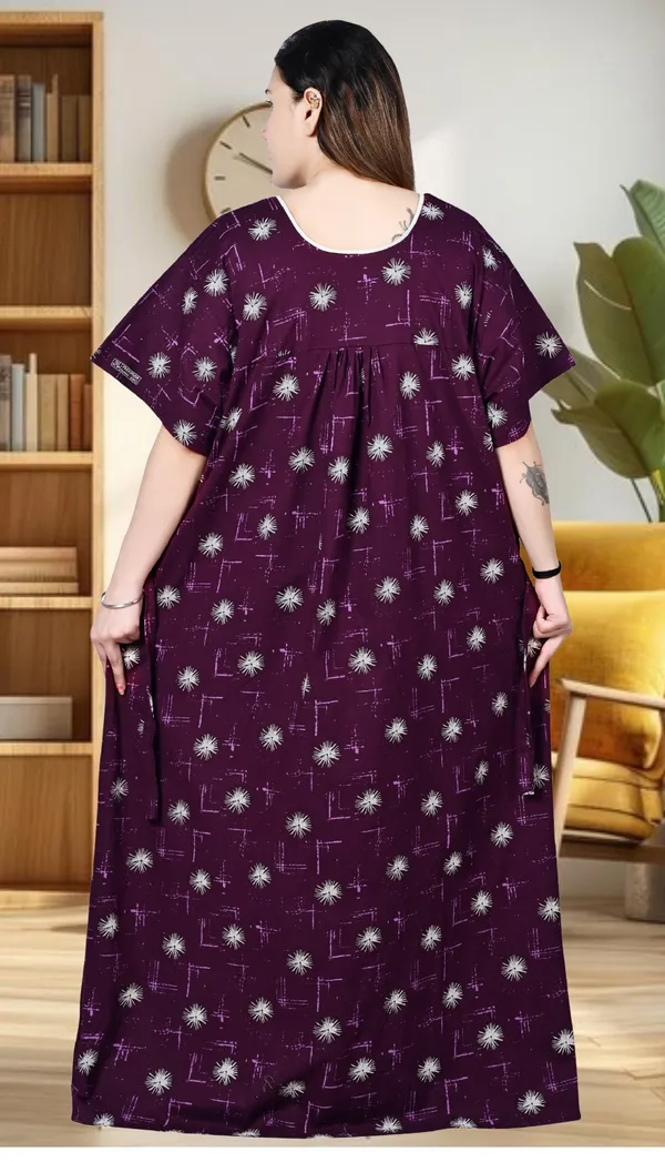Purple_Plus_Size_Women_Nighty_cotton_Maxi_Summer_Printed_5XL_to_10XL