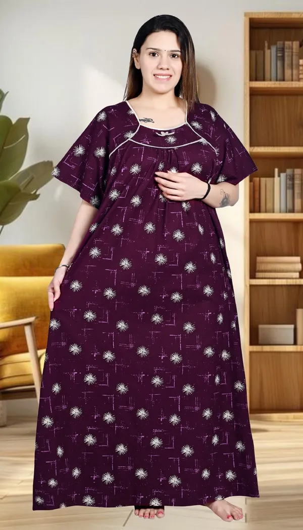Purple_Plus_Size_Women_Nighty_cotton_Maxi_Summer_Printed_5XL_to_10XL