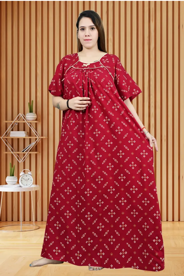 Red_Women_Nighty_cotton_Plus_size_Printed_maxi_5XL_to_10XL