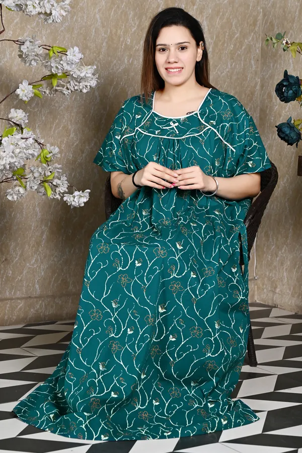 Sea_Green_Women_Nighty_cotton_Plus_size_Printed_maxi_5XL_to_10XL