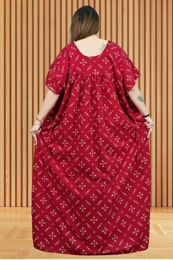 Red_Women_Nighty_cotton_Plus_size_Printed_maxi_5XL_to_10XL