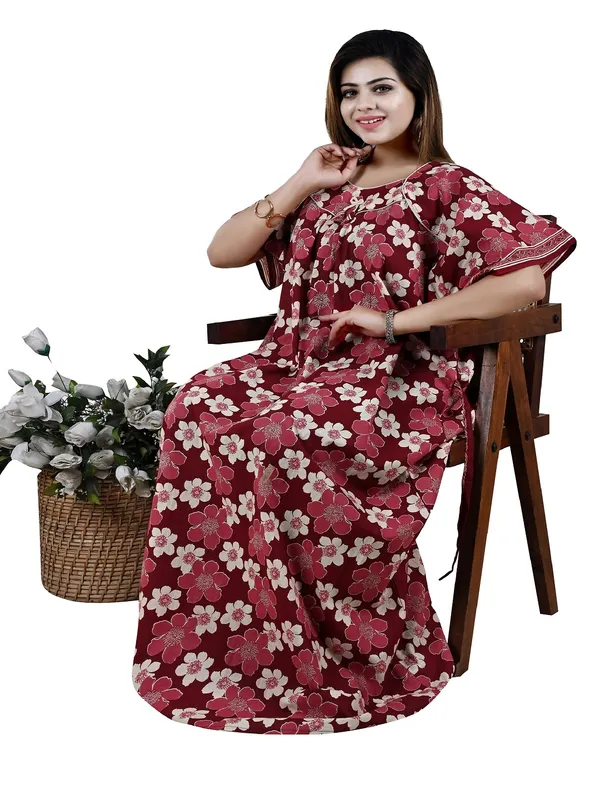 Women_Pure_Cotton_Nighty_Maxi_Plus_Size_Jumbo_7XL_To_10XL
