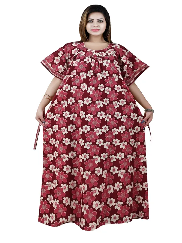 Women_Pure_Cotton_Nighty_Maxi_Plus_Size_Jumbo_7XL_To_10XL