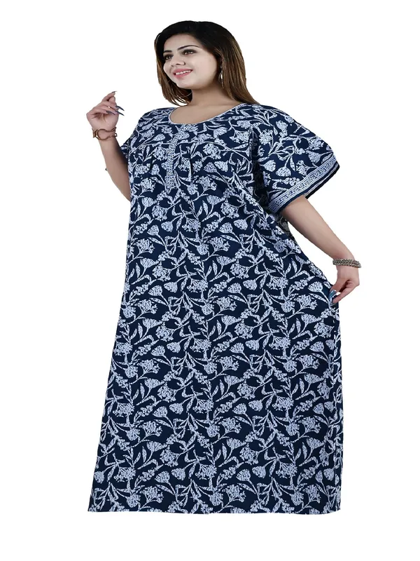Women_Zip_Chain_Cotton_Nighty__Maxi_Plus_Size_7XL_To_10XL