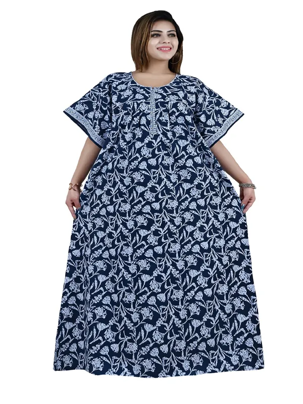 Women_Zip_Chain_Cotton_Nighty__Maxi_Plus_Size_7XL_To_10XL