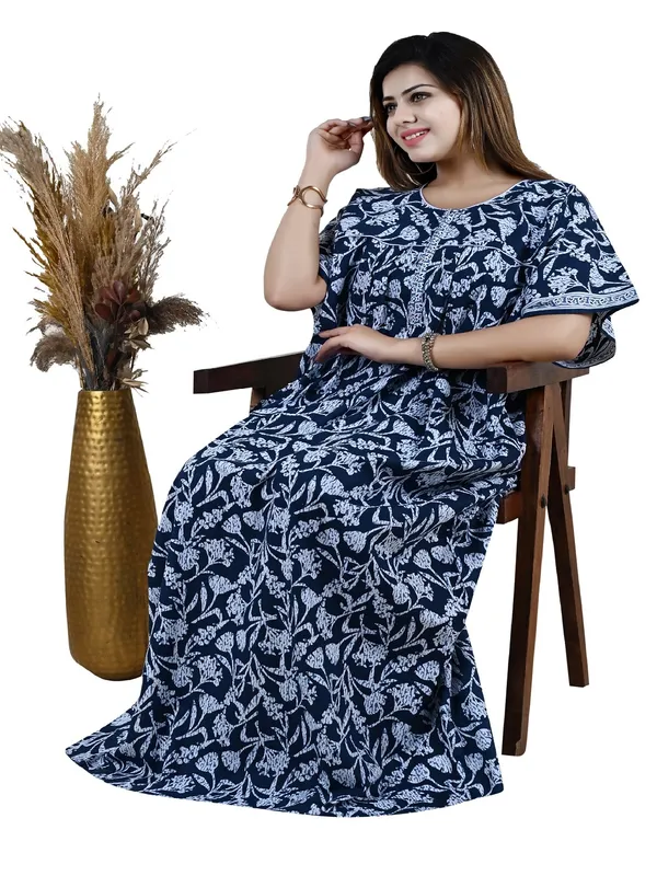 Women_Zip_Chain_Cotton_Nighty__Maxi_Plus_Size_7XL_To_10XL