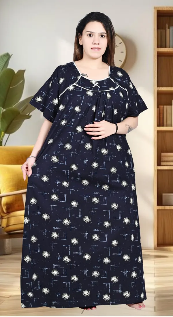 Blue_Plus_Size_Women_Nighty_cotton_Maxi_Summer_Printed_5XL_to_10XL