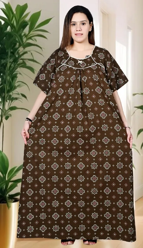 Brown_Women_Nighty_cotton_Plus_size_Printed_maxi_5XL_to_10XL