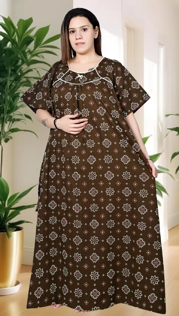 Brown_Women_Nighty_cotton_Plus_size_Printed_maxi_5XL_to_10XL