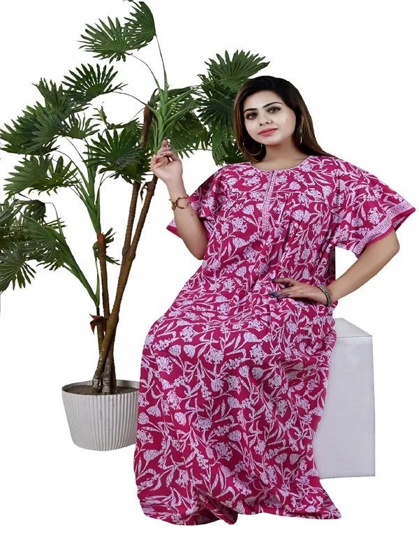 Women_Zip_Chain_Cotton_Nighty__Maxi_Plus_Size_7XL_To_10XL