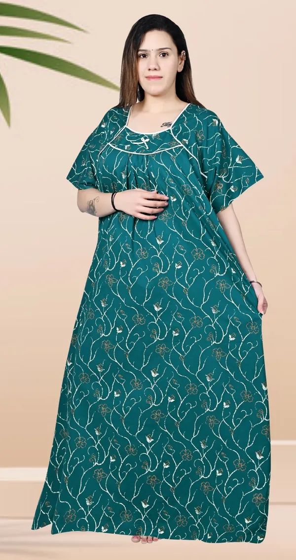 Sea_Green_Women_Nighty_cotton_Plus_size_Printed_maxi_5XL_to_10XL