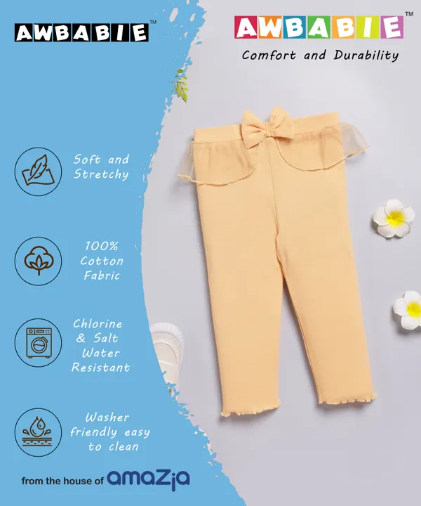 Yellow_Soft_Cotton_Regular_Casual_Leggings_For_Baby_Girls