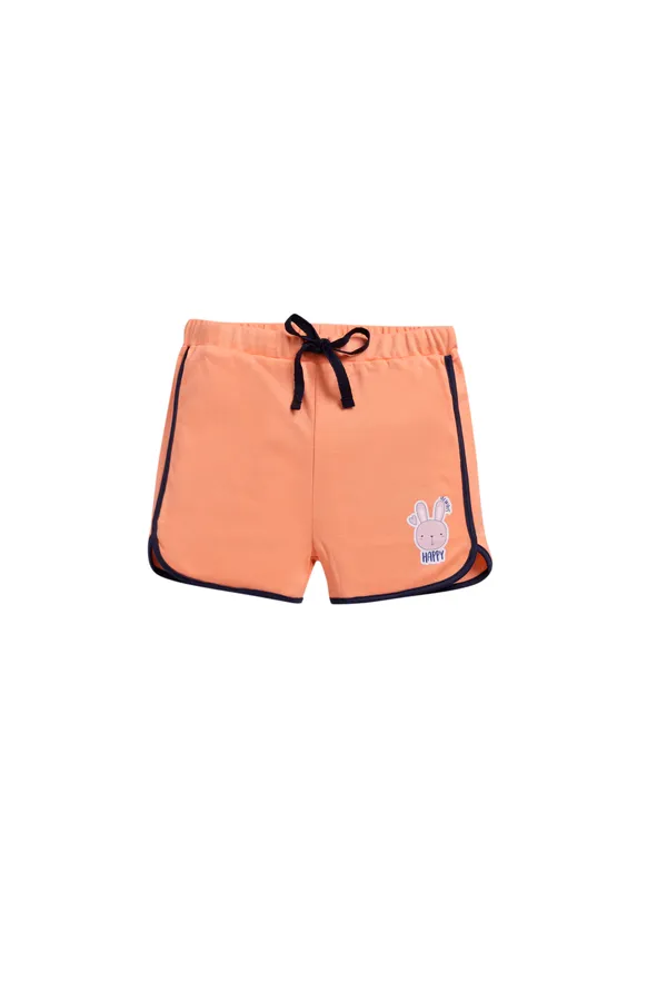 Orange_Soft_Cotton_Printed_Regular_Shorts_For_Girls