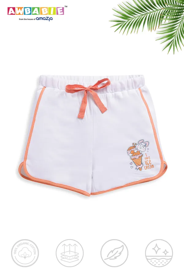 White_Soft_Cotton__Regular_T-_Shirts_And_White_Shorts_For_Girls_(Combo)