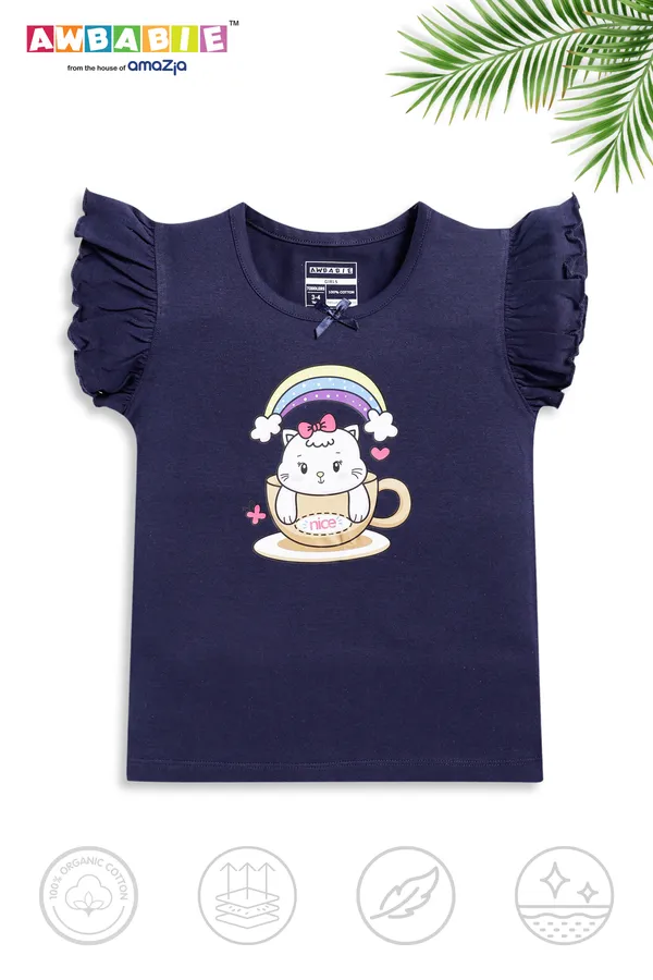 Blue_Soft_Cotton__Regular_Tshirt_And_Pink_Shorts_For_Girls_(Combo)