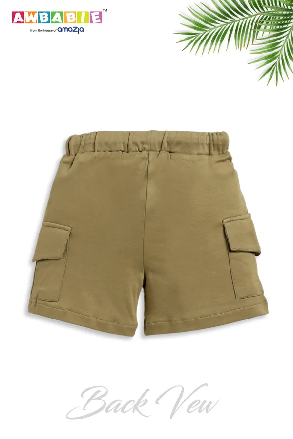 Green_Soft_Cotton_Regular_T-Shirt_And_Olive_Green_Shorts_For_Boy_(Combo)
