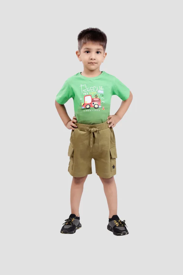 Green_Soft_Cotton_Regular_T-Shirt_And_Olive_Green_Shorts_For_Boy_(Combo)