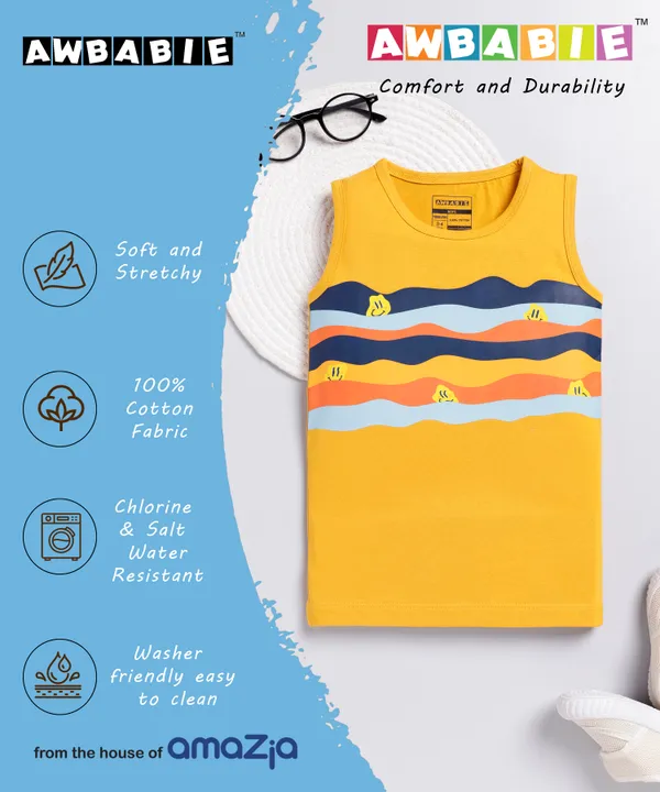 Yellow_Soft_Cotton_Casual_Round_Neck_Sleeveless_T-Shirt_For_Baby_Boys