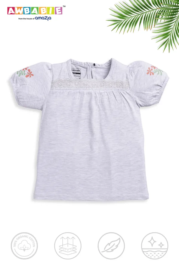 White_Soft_Cotton_Regular_Top_And_Multicolor_Legging_For_Girls_(Combo)