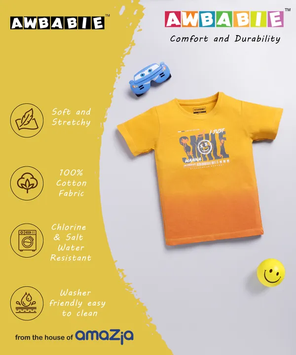 Yellow_Soft_Cotton_Regular_Round_Neck_T-Shirt_For_Boys