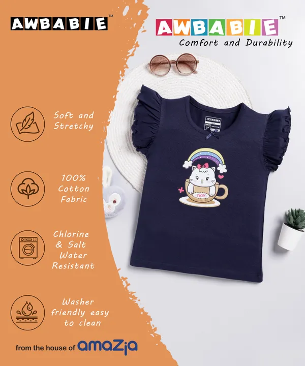Blue_Soft_Cotton_Regular_Round_Neck_T-Shirt_For_Girls