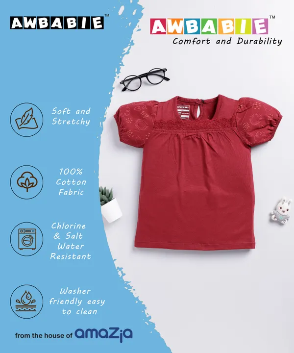Red_Cotton_Top_For_Girl'S