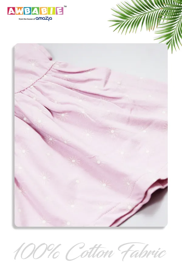 PINK_COLOR_100%_COTTON_DRESS_FOR_INFANT_GIRLS