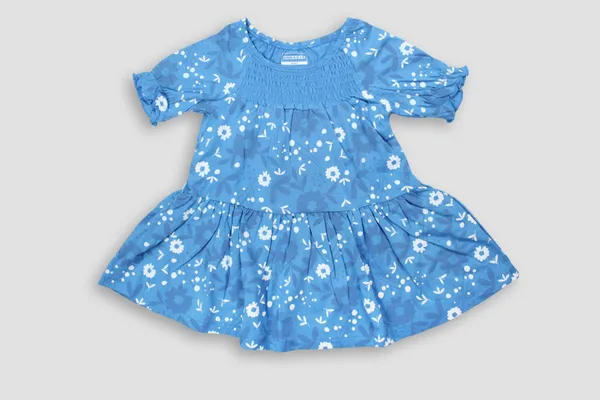 BLUE_COLOR_100%_COTTON_DRESS_FOR_INFANT_GIRLS