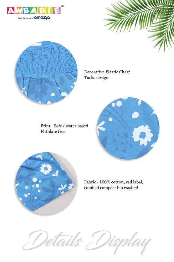 BLUE_COLOR_100%_COTTON_DRESS_FOR_INFANT_GIRLS