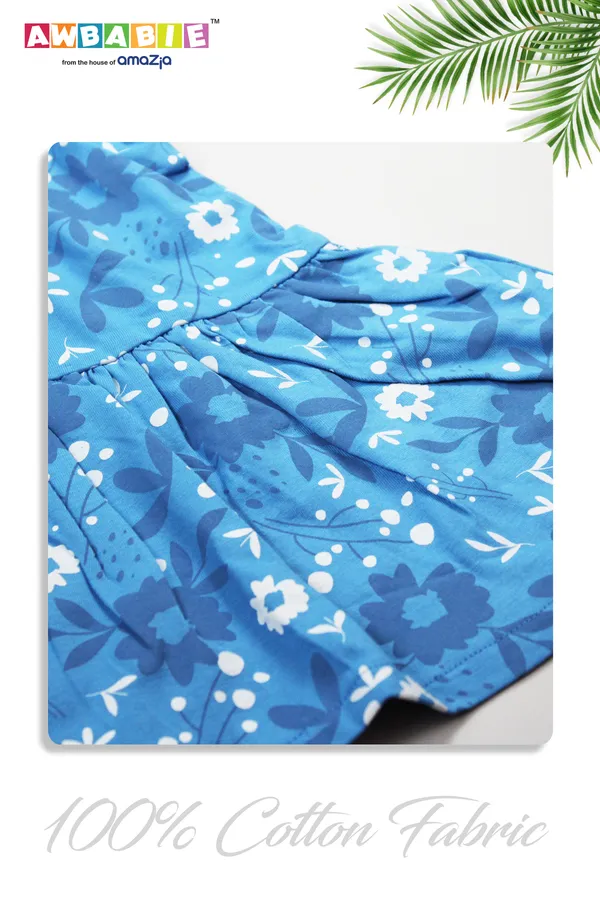 BLUE_COLOR_100%_COTTON_DRESS_FOR_INFANT_GIRLS