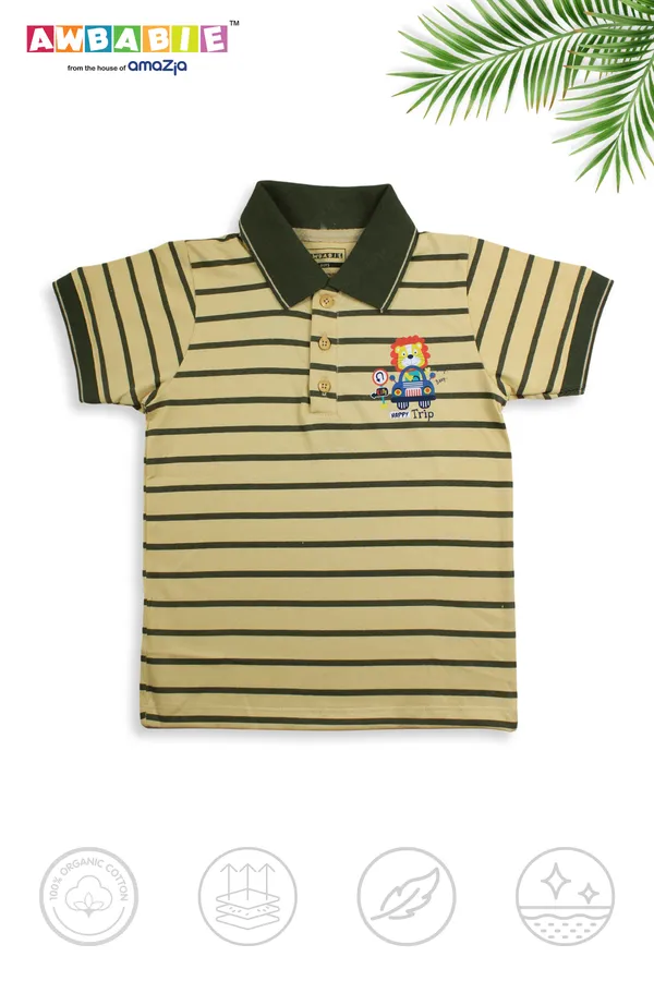 Line_Printed_Soft_Cotton_Regular_T-Shirt_And_Red_Shorts_For_Boys_(Combo)