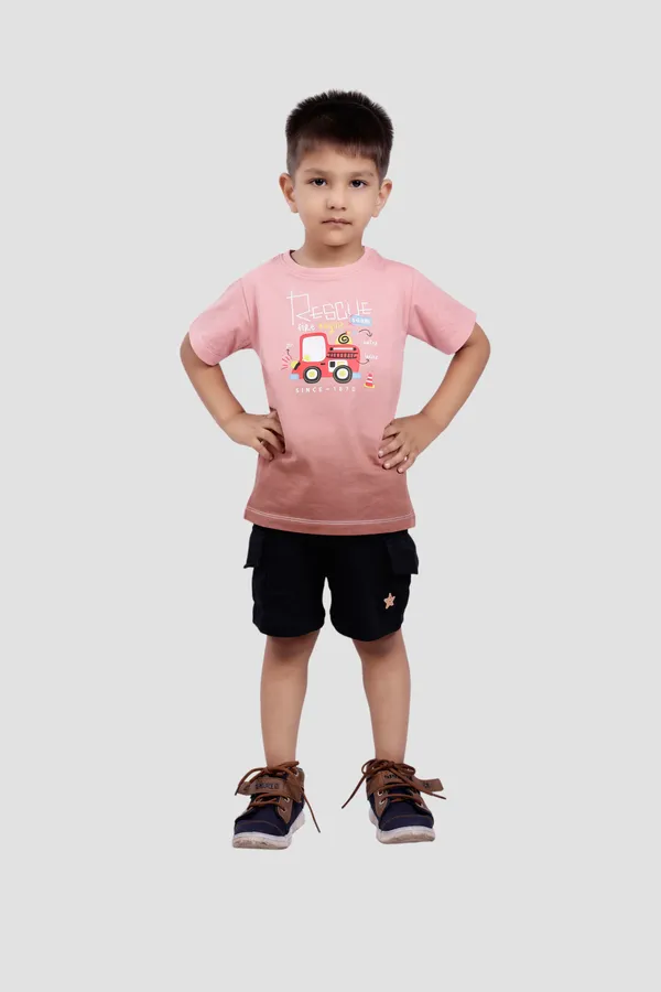 Pink_Soft_Cotton_Regular_T-Shirt_And_Black_Shorts_For_Boy_(Combo)