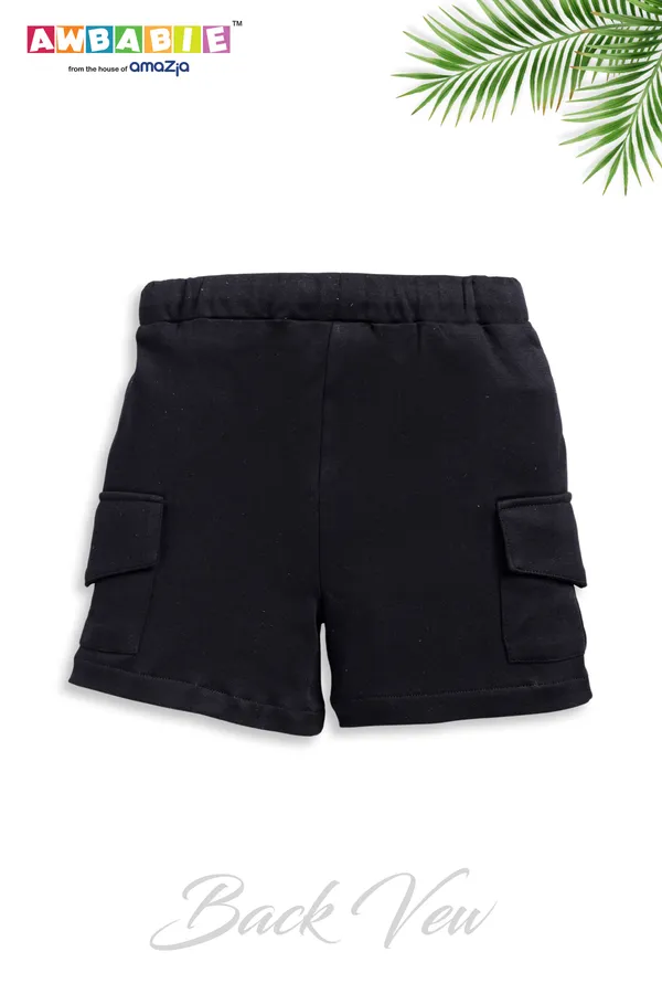 Pink_Soft_Cotton_Regular_T-Shirt_And_Black_Shorts_For_Boy_(Combo)