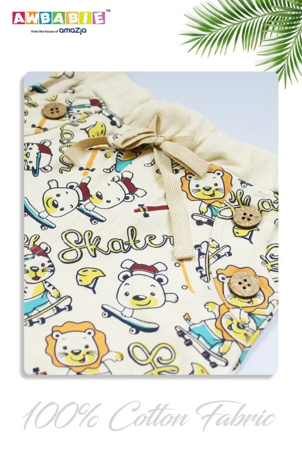 CREAM_COLOR_100%_COTTON_SHORTS_FOR_INFANT_BOYS