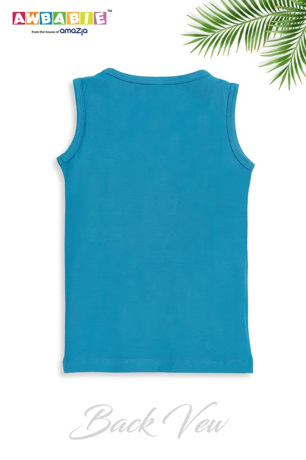 Blue_Soft_Cotton_Regular_Sleeveless_T-Shirt_And_Grey_Shorts_For_Boy_(Combo)