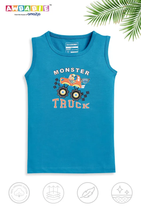 Blue_Soft_Cotton_Regular_Sleeveless_T-Shirt_And_Grey_Shorts_For_Boy_(Combo)