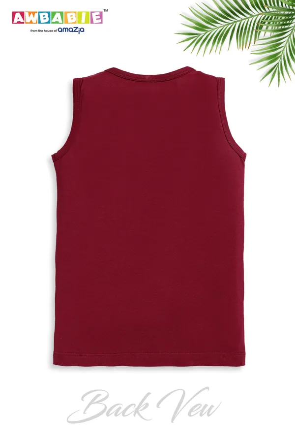 Marron_Soft_Cotton_Regular_Sleeveless_T-Shirt_And_Shorts_For_Boy_(Combo)