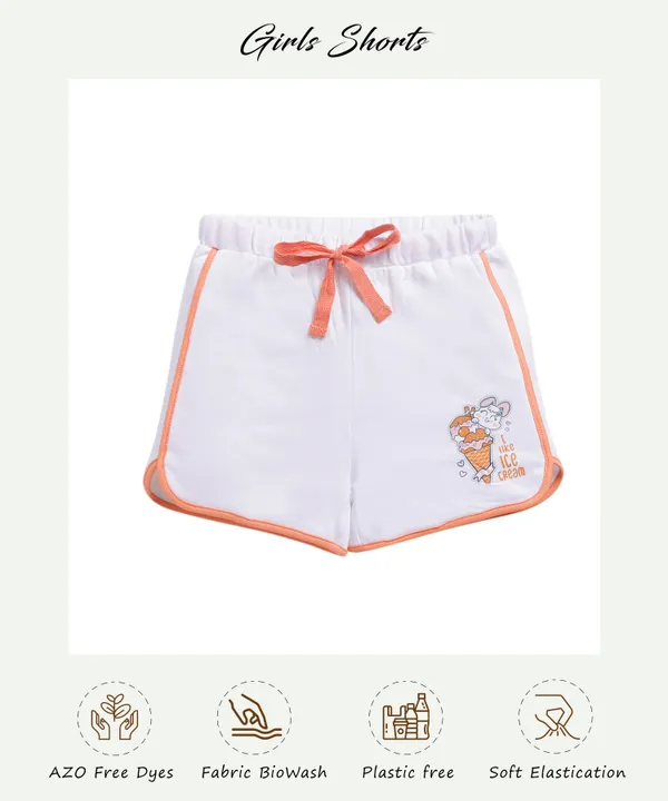 White_Soft_Cotton_Printed_Regular_Shorts_For_Girls
