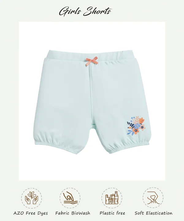 Light_Green_Shorts_Flowers_Knits_For_Girls