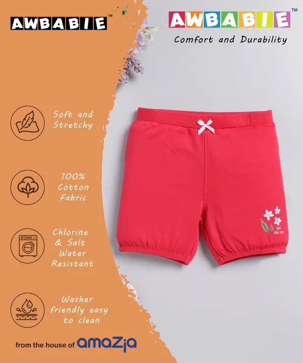 Pink_Shorts_Good_Vibes_Only_Knits_For_Girls