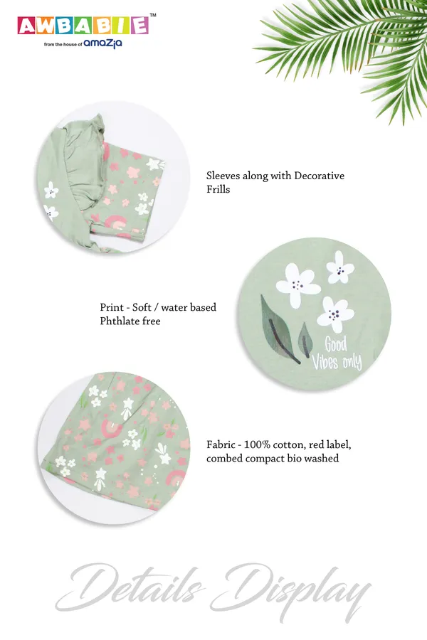 LIGHT_GREEN_COLOR_100%_COTTON_DRESS_FOR_INFANT_GIRLS