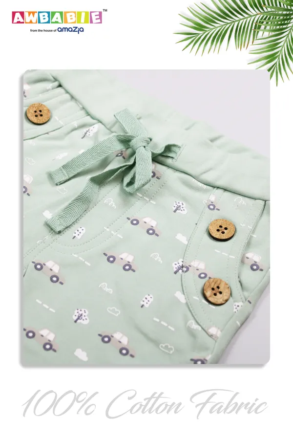 MINT_COLOR_100%_COTTON_SHORTS_FOR_INFANT_BOYS