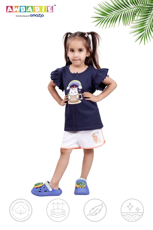 Blue_Soft_Cotton__Regular_T-_Shirts_And_White_Shorts_For_Girls_(Combo)
